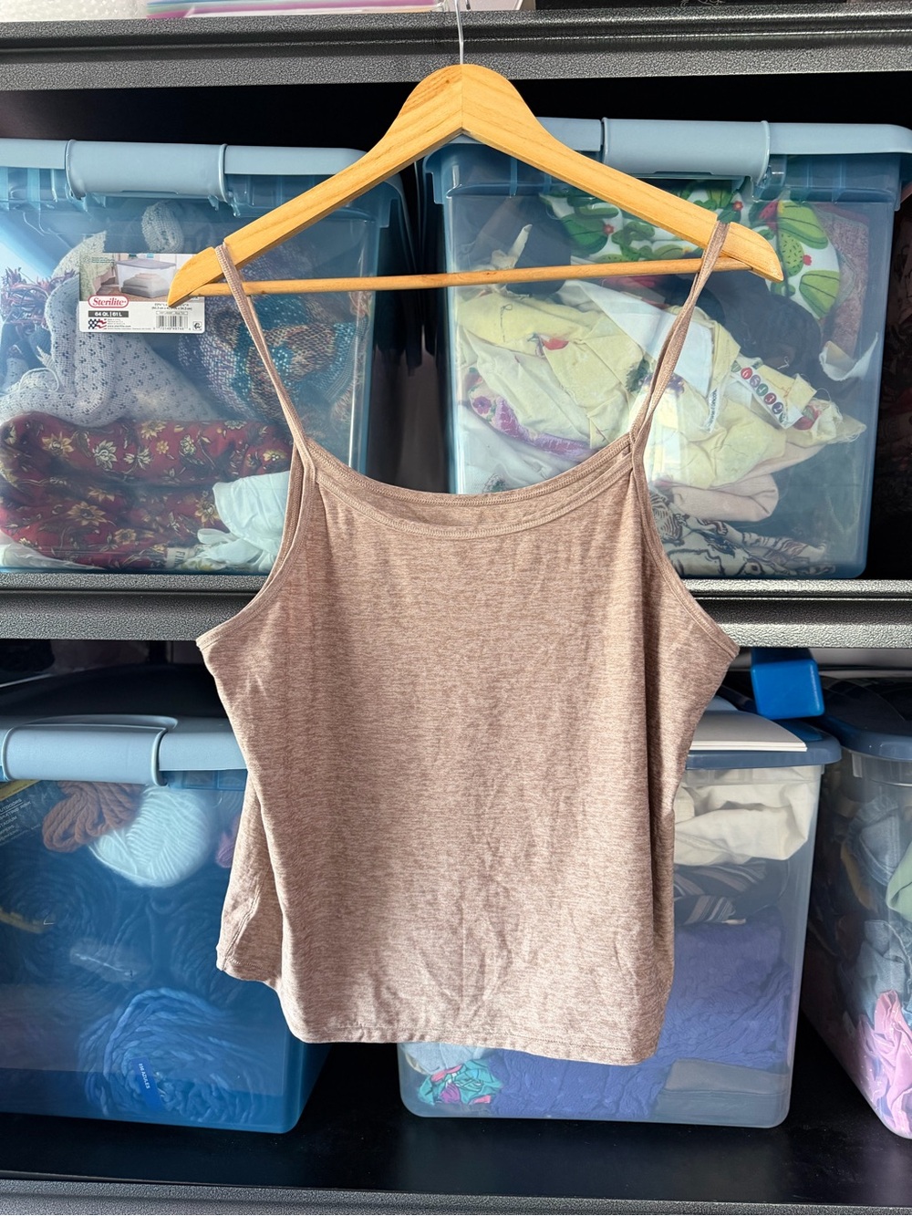 Outdoor Voices Cloudknit Cami Taupe Brown Sleeveless Top Spaghetti Strap XXXL